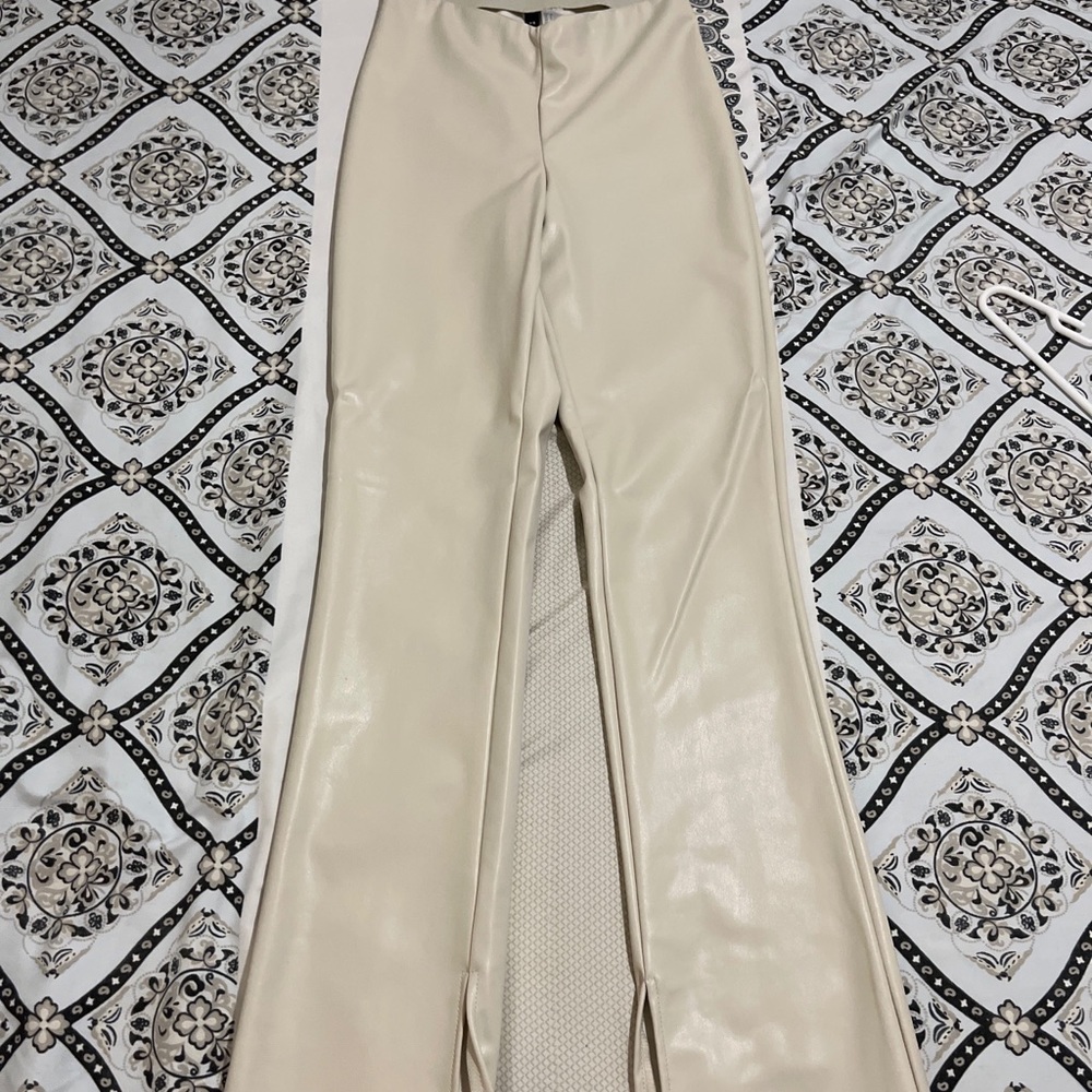 H&M flared leather pants